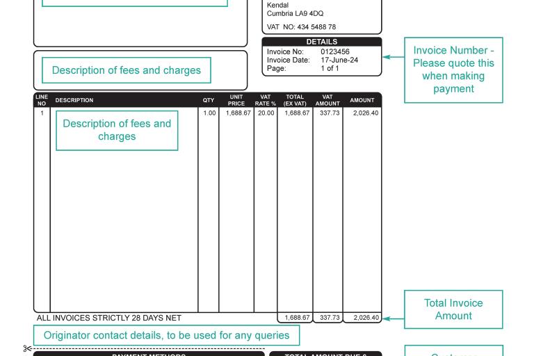 Example sales invoice.