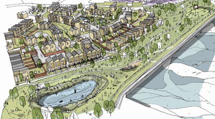 An artist's impression of how the Marina Village site could look.