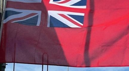 Red Ensign flying from Ferry Nab