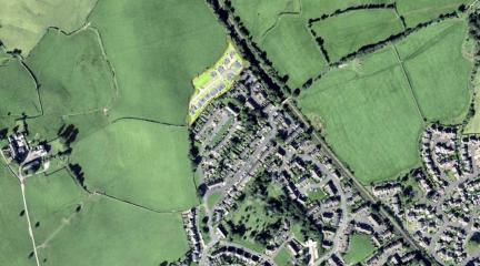 A map showing the site next to the Hallgarth estate.