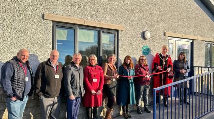 stakeholders outside the new classroom extension at St Patrick's school