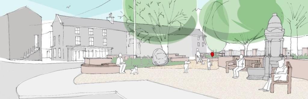 An artist's impression of what the town memorial garden at Silver Street could look like