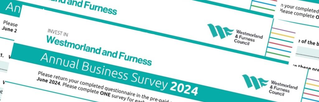 Copies of the annual business survey on top of each other.
