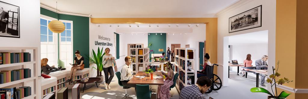 Visualisation showing how the expanded library space in The Coro could look