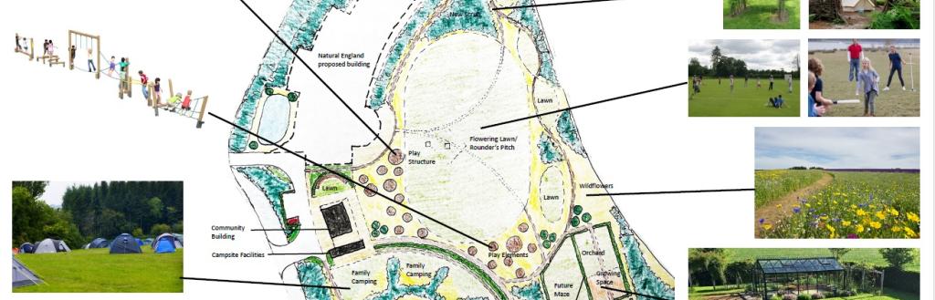 A drawn plan of the site.