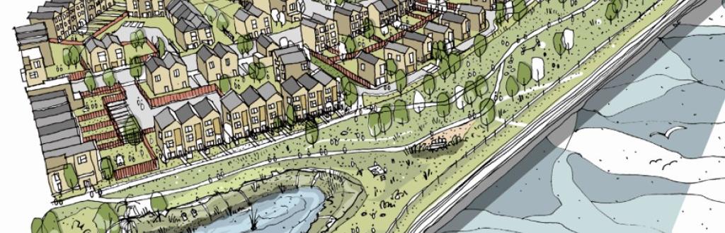 An artist's impression of how the Marina Village site could look.