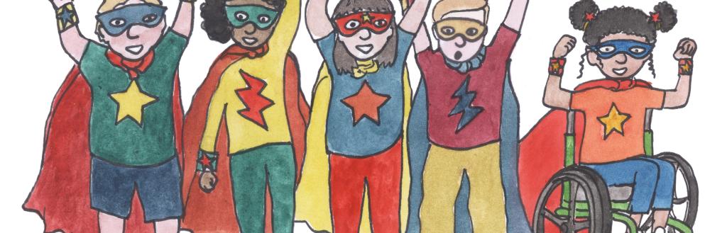 Children dressed as Superheros