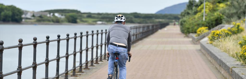 Cycling along Walney channel 