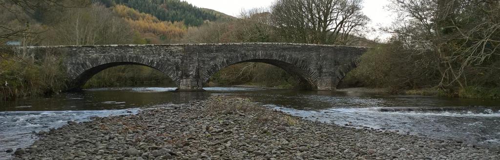 Duddon bridge viewed from the river.