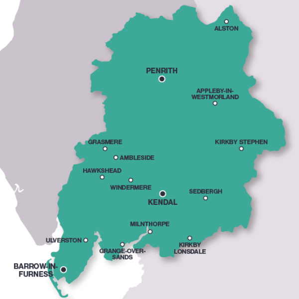 Westmorland and Furness area map